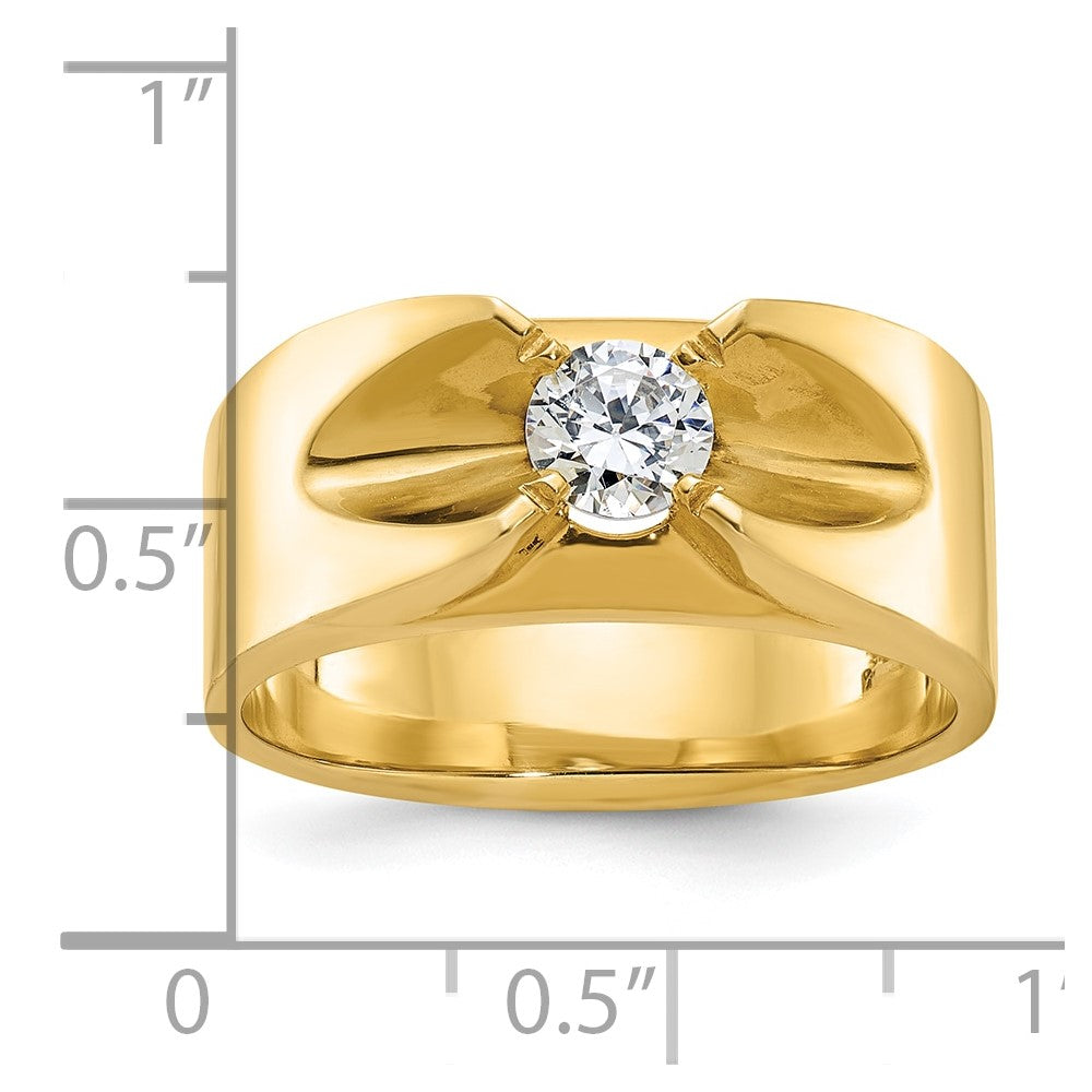 14K Gelbgold Herren-Ring mit 0,5 ct. Diamant