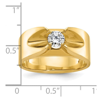 14K Gelbgold Herren-Ring mit 0,5 ct. Diamant