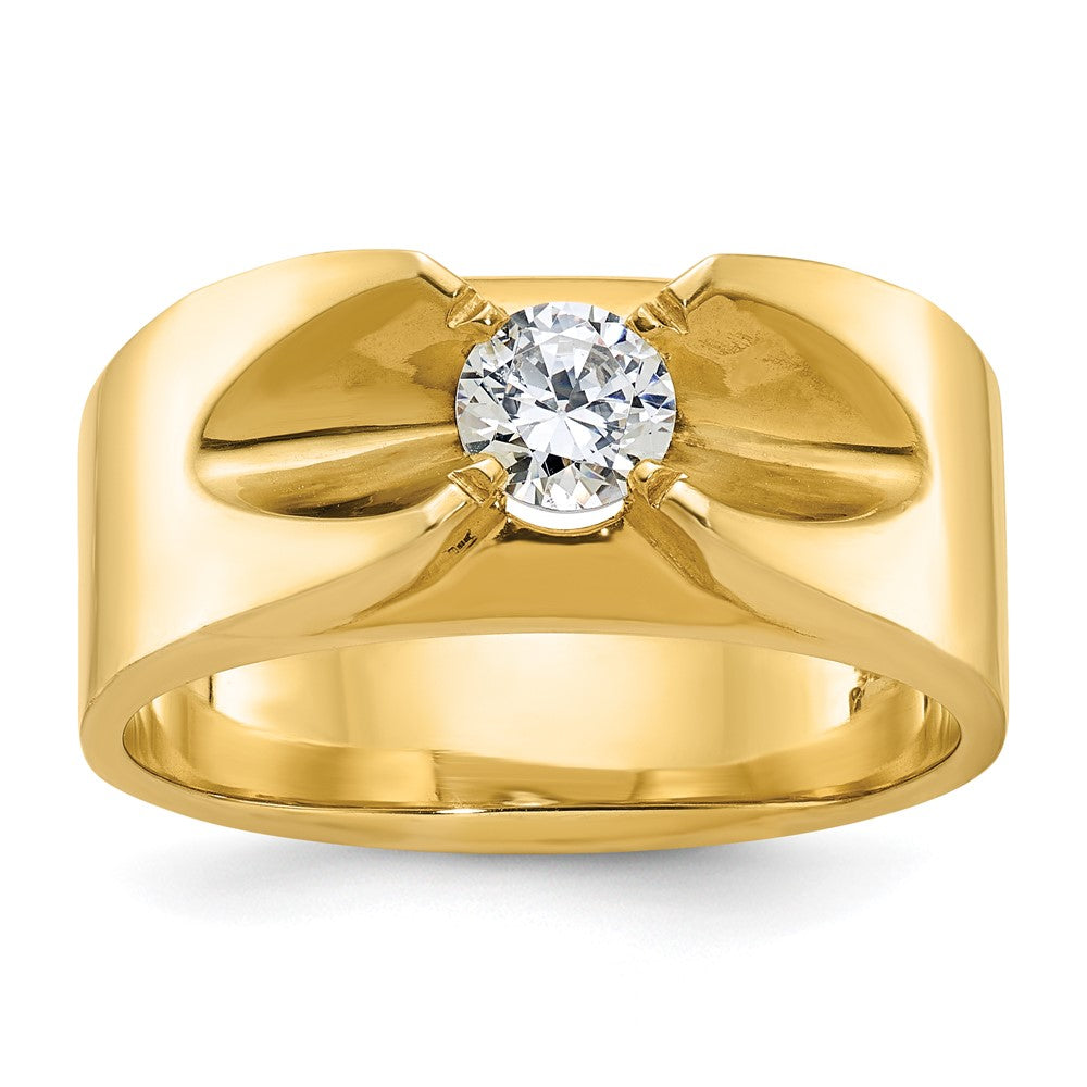 14K Gelbgold Herren-Ring mit 0,5 ct. Diamant
