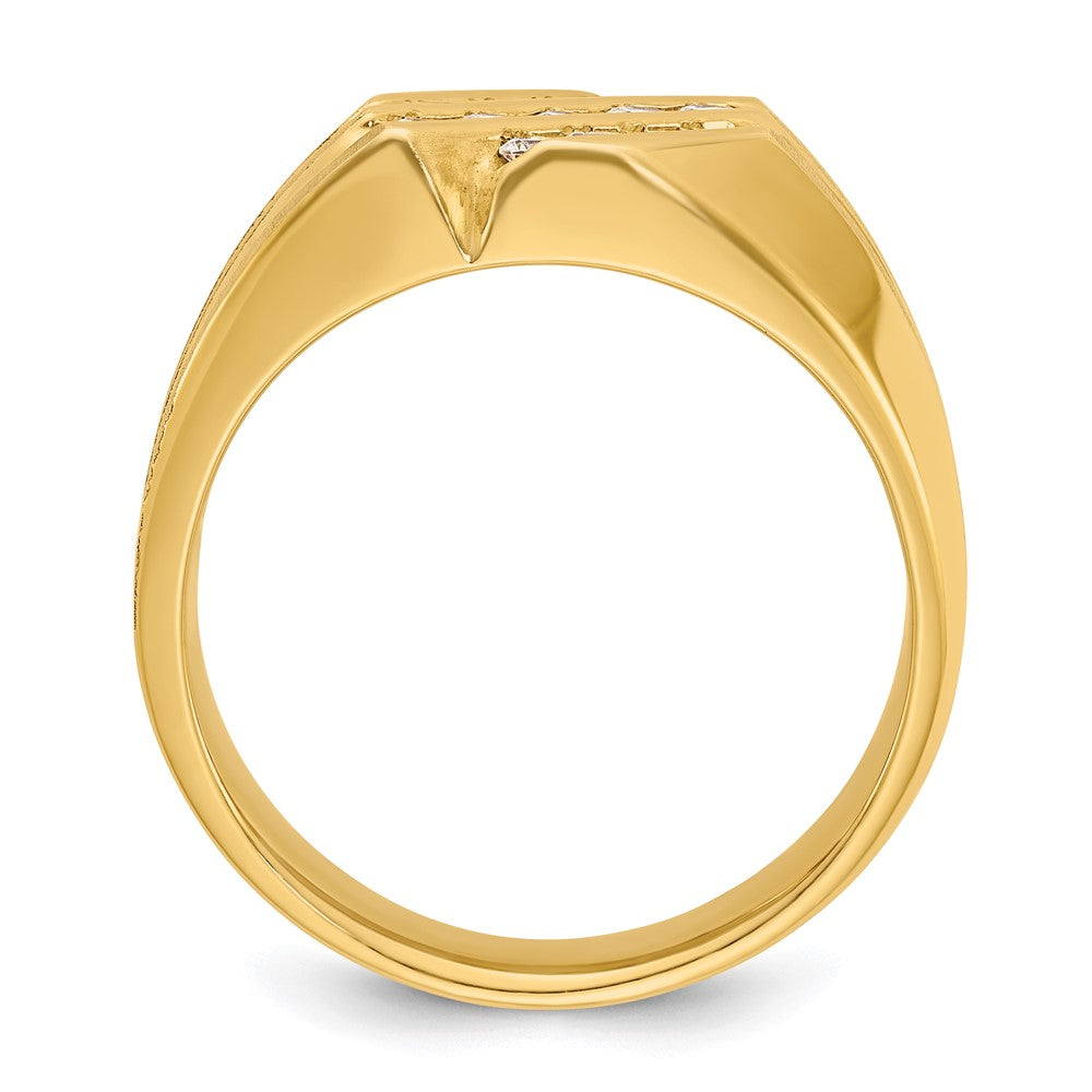 14K Gelbgold Herren-Ring mit 0,5 ct. Diamant
