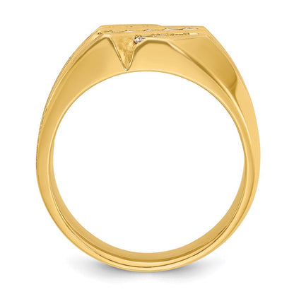 14K Gelbgold Herren-Ring mit 0,5 ct. Diamant