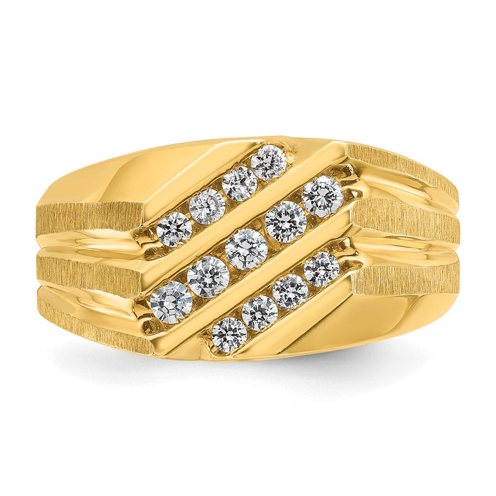 14K Gelbgold Herren-Ring mit 0,5 ct. Diamant