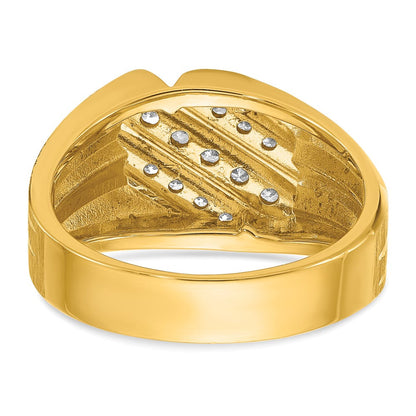 14K Gelbgold Herren-Ring mit 0,5 ct. Diamant