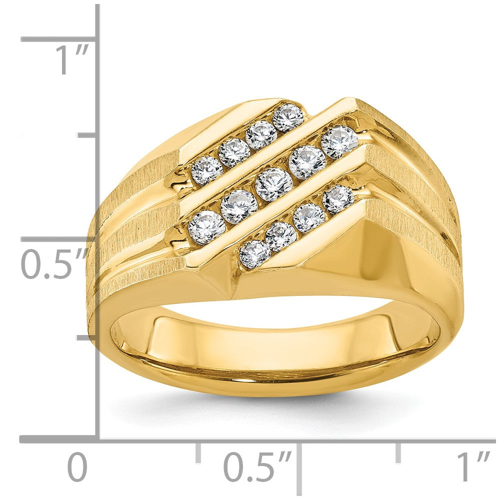 14K Gelbgold Herren-Ring mit 0,5 ct. Diamant