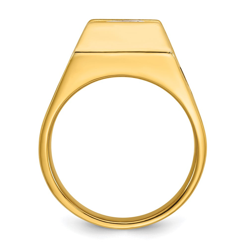 14K Gelbgold Herrenring mit 2,5 ct. im Labor gezüchteten Diamanten, VS/SI+ G+