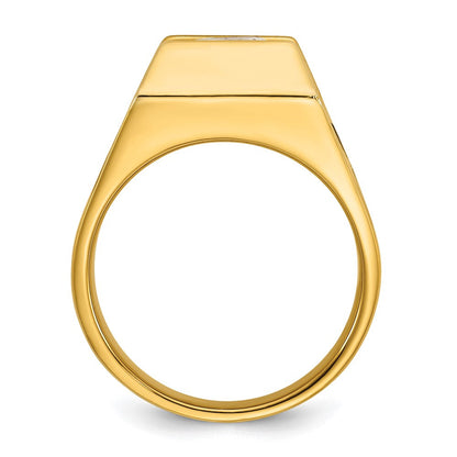 14K Gelbgold Herrenring mit 2,5 ct. im Labor gezüchteten Diamanten, VS/SI+ G+