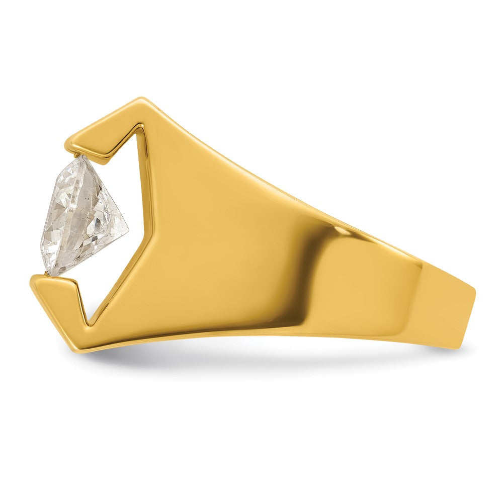 14K Gelbgold Herrenring mit 2,5 ct. im Labor gezüchteten Diamanten, VS/SI+ G+