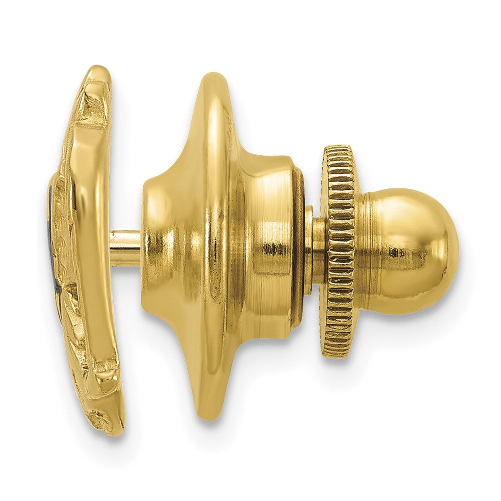 14K Gelbgold Herren Strukturiert & Emailliert 32 Degree Scottish Rite Krawatten Brosche / Revers