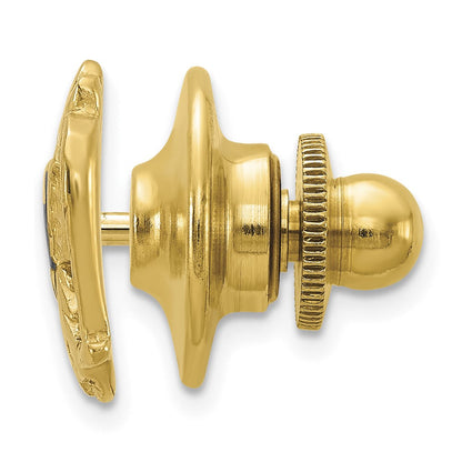14K Gelbgold Herren Strukturiert & Emailliert 32 Degree Scottish Rite Krawatten Brosche / Revers