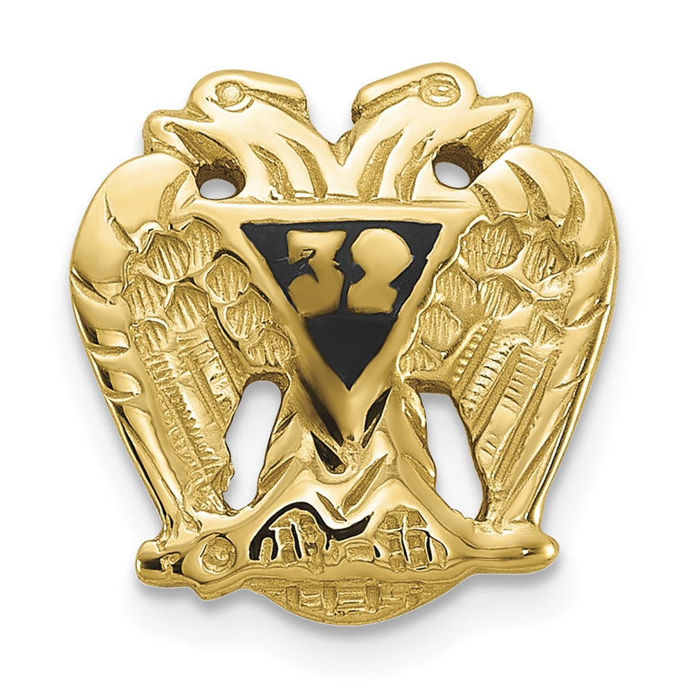14K Gelbgold Herren Strukturiert & Emailliert 32 Degree Scottish Rite Krawatten Brosche / Revers