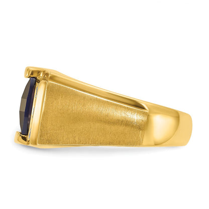 10K Gelbgold Ibgoodman Herren Cr. Saphir und Diamant Komplett Ring