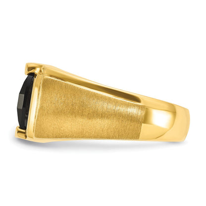 10K Gelbgold Ibgoodman Herren Onyx und Diamant Komplett Ring