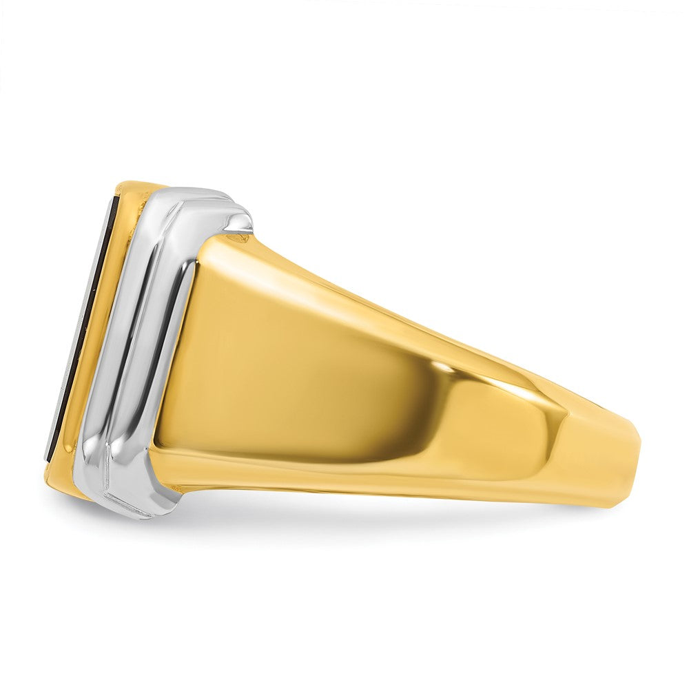 Herrenring aus 14K Zweifarbgold mit Onyx