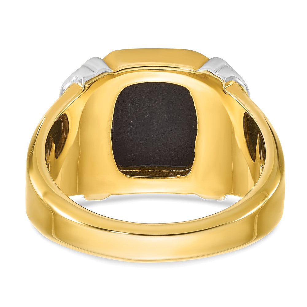 Herrenring aus 14K Zweifarbgold mit Onyx