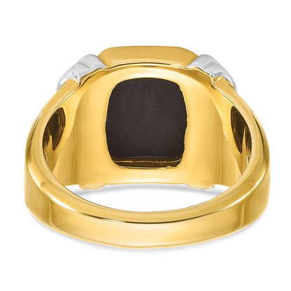 Herrenring aus 14K Zweifarbgold mit Onyx
