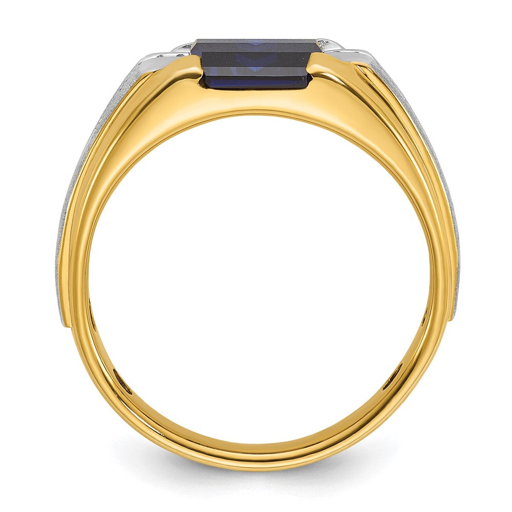 10K Bicolor Ibgoodman Herren Cr. Saphir und Diamant Komplett Ring