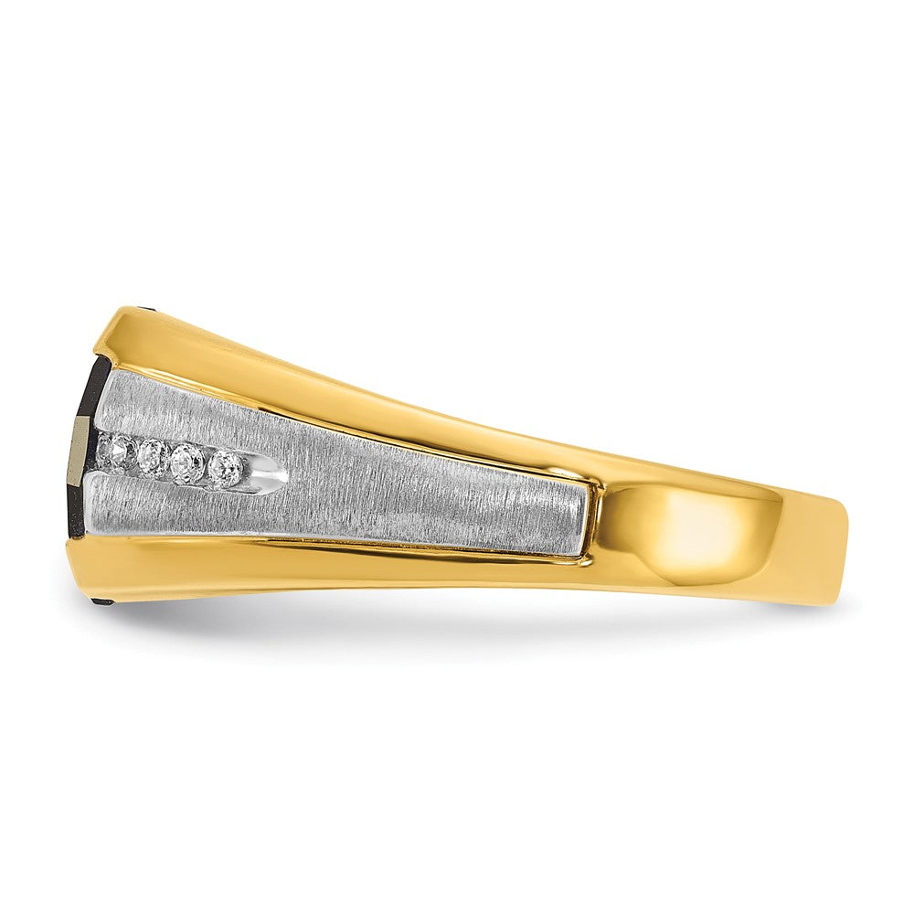 10K Bicolor Ibgoodman Herren Cr. Saphir und Diamant Komplett Ring
