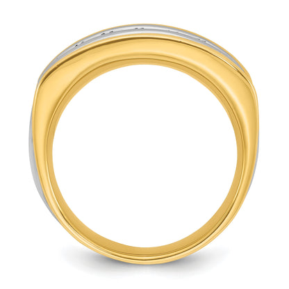 14K Bicolor-Gold Herren-Ring mit 0,75 ct. Diamant