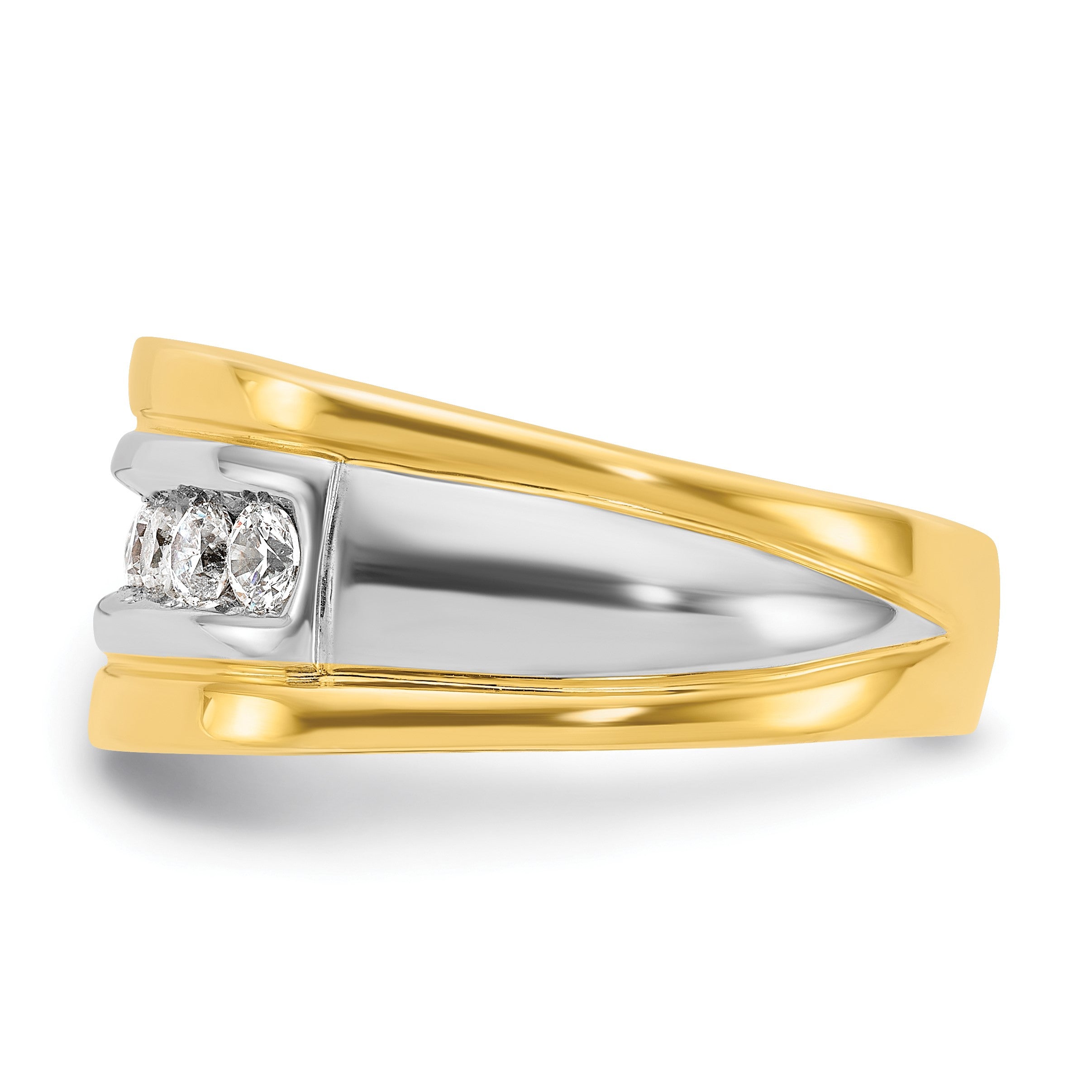14K Bicolor-Gold Herren-Ring mit 0,75 ct. Diamant