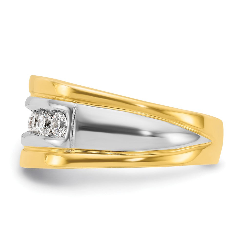 14K Bicolor-Gold Herren-Ring mit 0,75 ct. Diamant