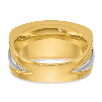 14K Bicolor-Gold Herren-Ring mit 0,75 ct. Diamant