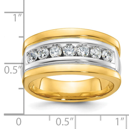14K Bicolor-Gold Herren-Ring mit 0,75 ct. Diamant