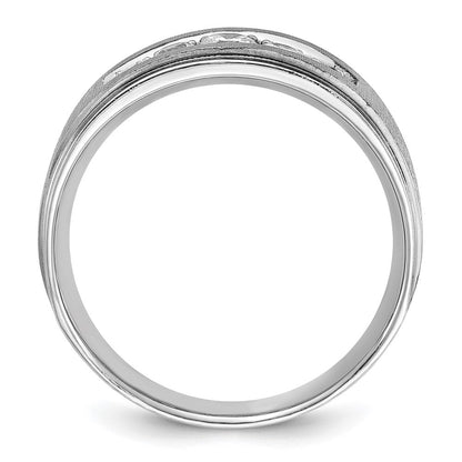 14K Weißgold Herren-Ring mit 0,5K Diamanten, komplett besetzt
