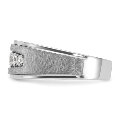 14K Weißgold 0,5 ct. im Labor gezüchteter Diamant VS/SI+ G+ polierter und gebürsteter Fünf-Stein-Herrenring