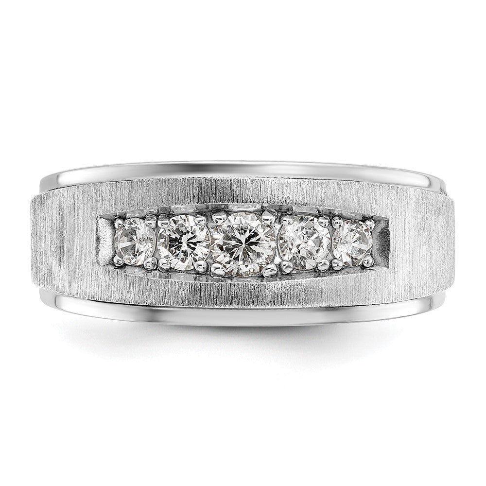 14K Weißgold Herren-Ring mit 0,5K Diamanten, komplett besetzt