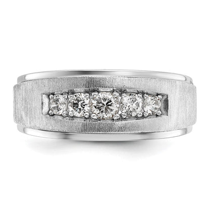 14K Weißgold Herren-Ring mit 0,5K Diamanten, komplett besetzt