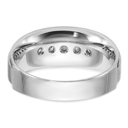 14K Weißgold Herren-Ring mit 0,5K Diamanten, komplett besetzt