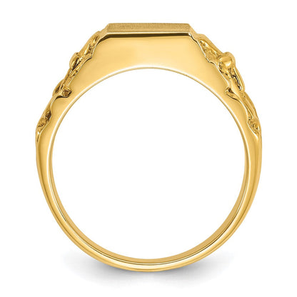 14K Gelbgold Siegelring für Herren, 13x9mm