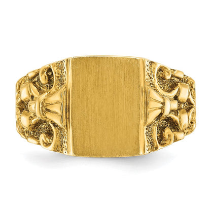 14K Gelbgold Siegelring für Herren, 13x9mm