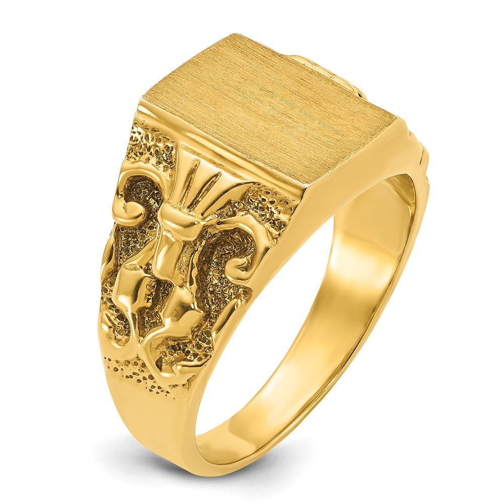 14K Gelbgold Siegelring für Herren, 13x9mm