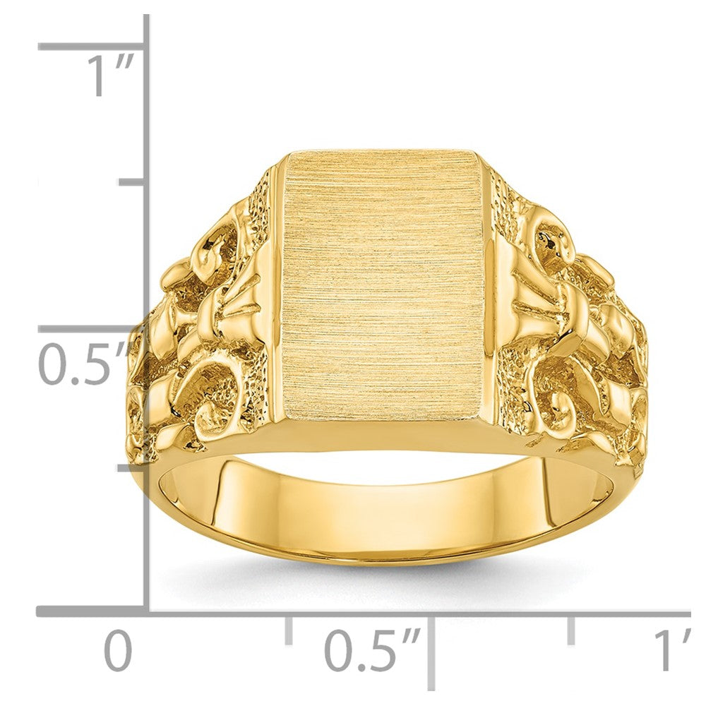 14K Gelbgold Siegelring für Herren, 13x9mm