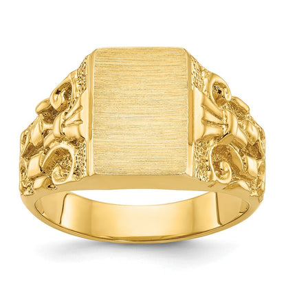 14K Gelbgold Siegelring für Herren, 13x9mm