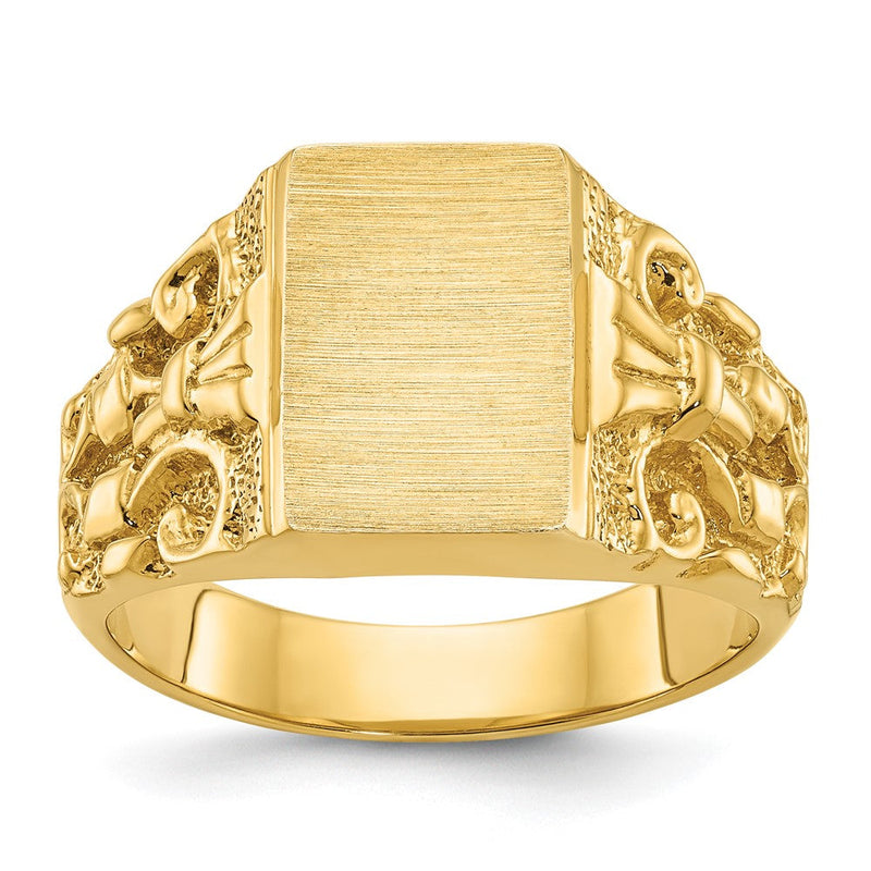 14K Gelbgold Siegelring für Herren, 13x9mm