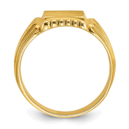 14K Gelbgold Herren-Siegelring, quadratisch, 10x10mm
