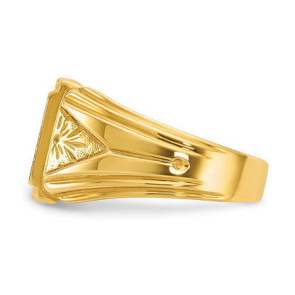 14K Gelbgold Herren-Siegelring, quadratisch, 10x10mm