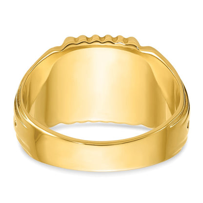 14K Gelbgold Herren-Siegelring, quadratisch, 10x10mm