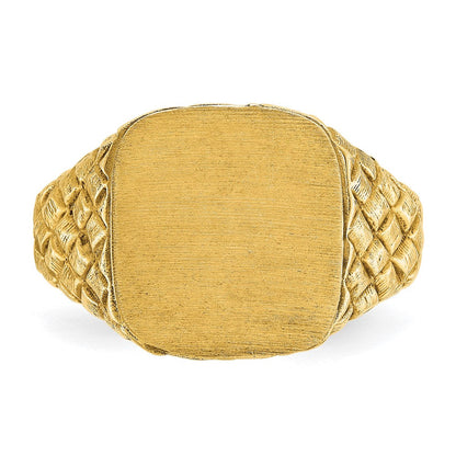 14K Gelbgold Herren-Siegelring, kissenförmig, 14,8 x 14,8 mm