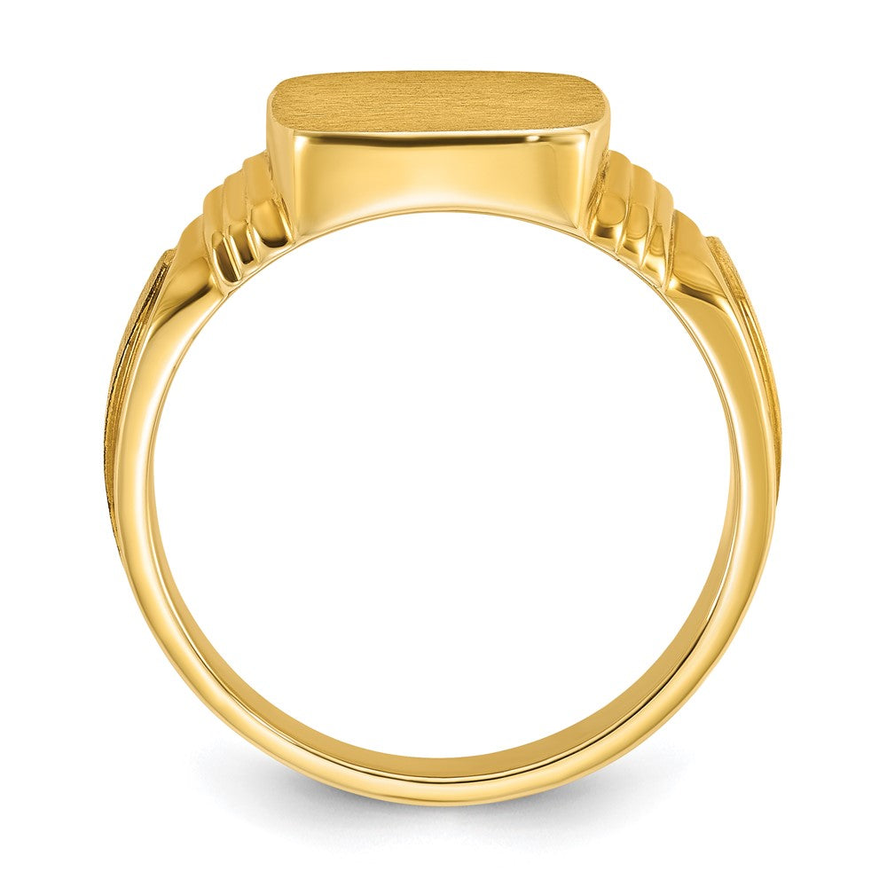 14K Gelbgold Herren-Siegelring mit Kissenform, 14x12mm