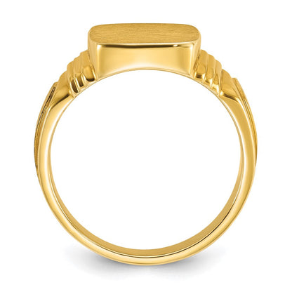 14K Gelbgold Herren-Siegelring mit Kissenform, 14x12mm