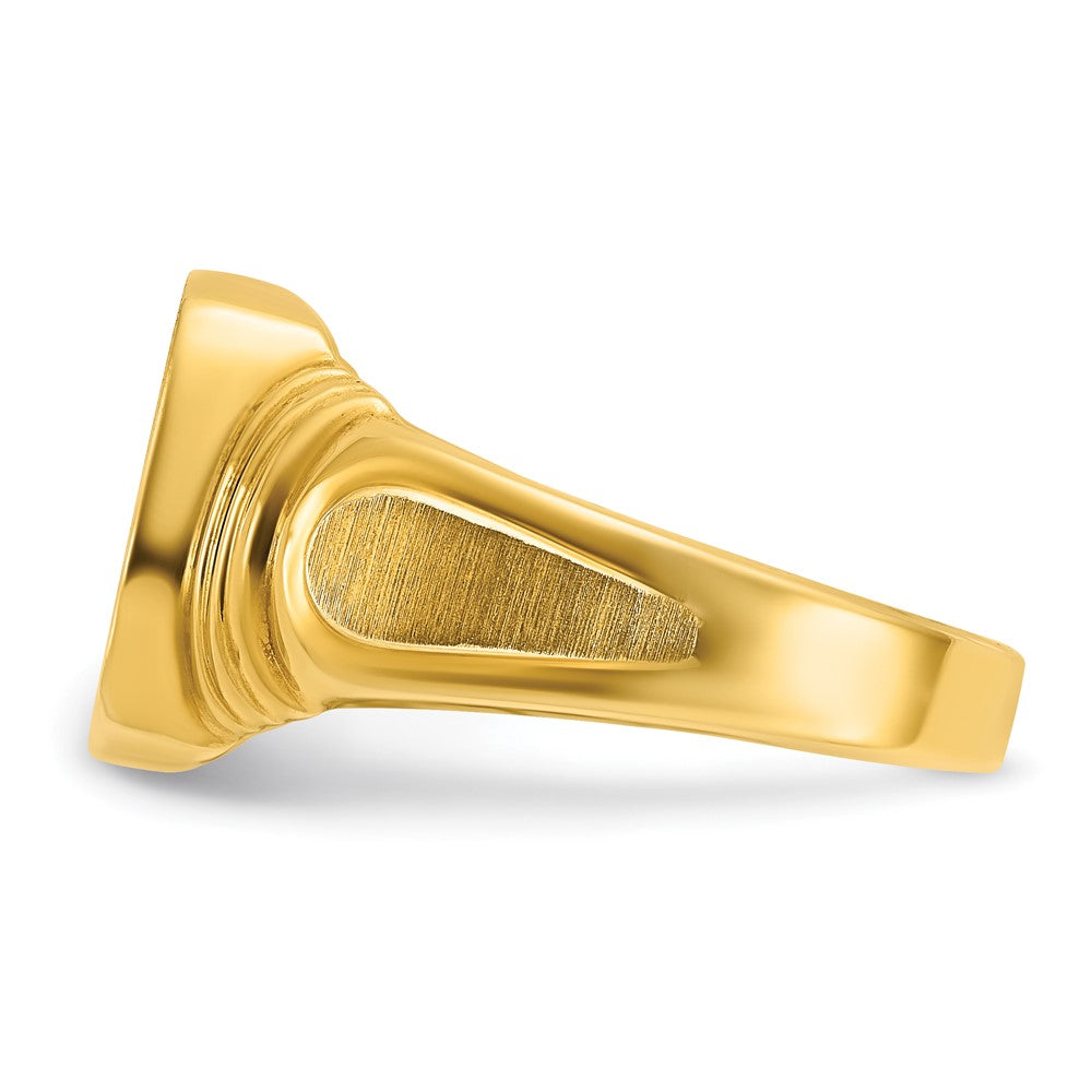 14K Gelbgold Herren-Siegelring mit Kissenform, 14x12mm