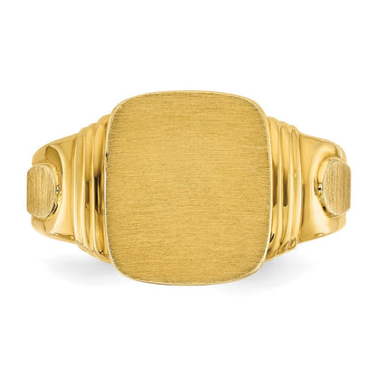 14K Gelbgold Herren-Siegelring mit Kissenform, 14x12mm