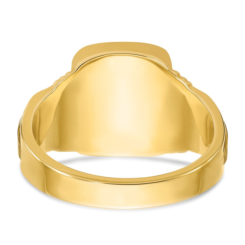 14K Gelbgold Herren-Siegelring mit Kissenform, 14x12mm