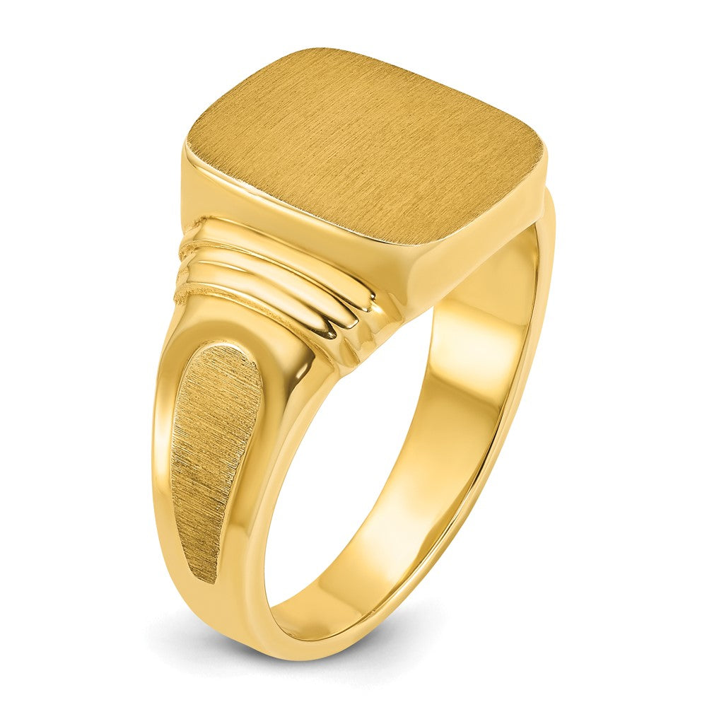 14K Gelbgold Herren-Siegelring mit Kissenform, 14x12mm