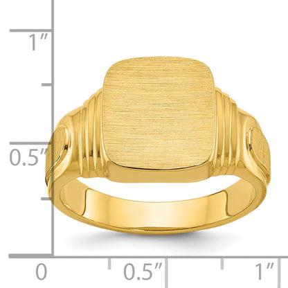 14K Gelbgold Herren-Siegelring mit Kissenform, 14x12mm