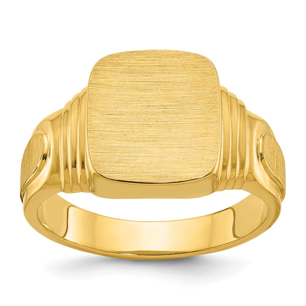14K Gelbgold Herren-Siegelring mit Kissenform, 14x12mm