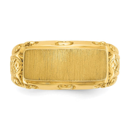 14K Gelbgold Herren-Siegelring 15x7mm